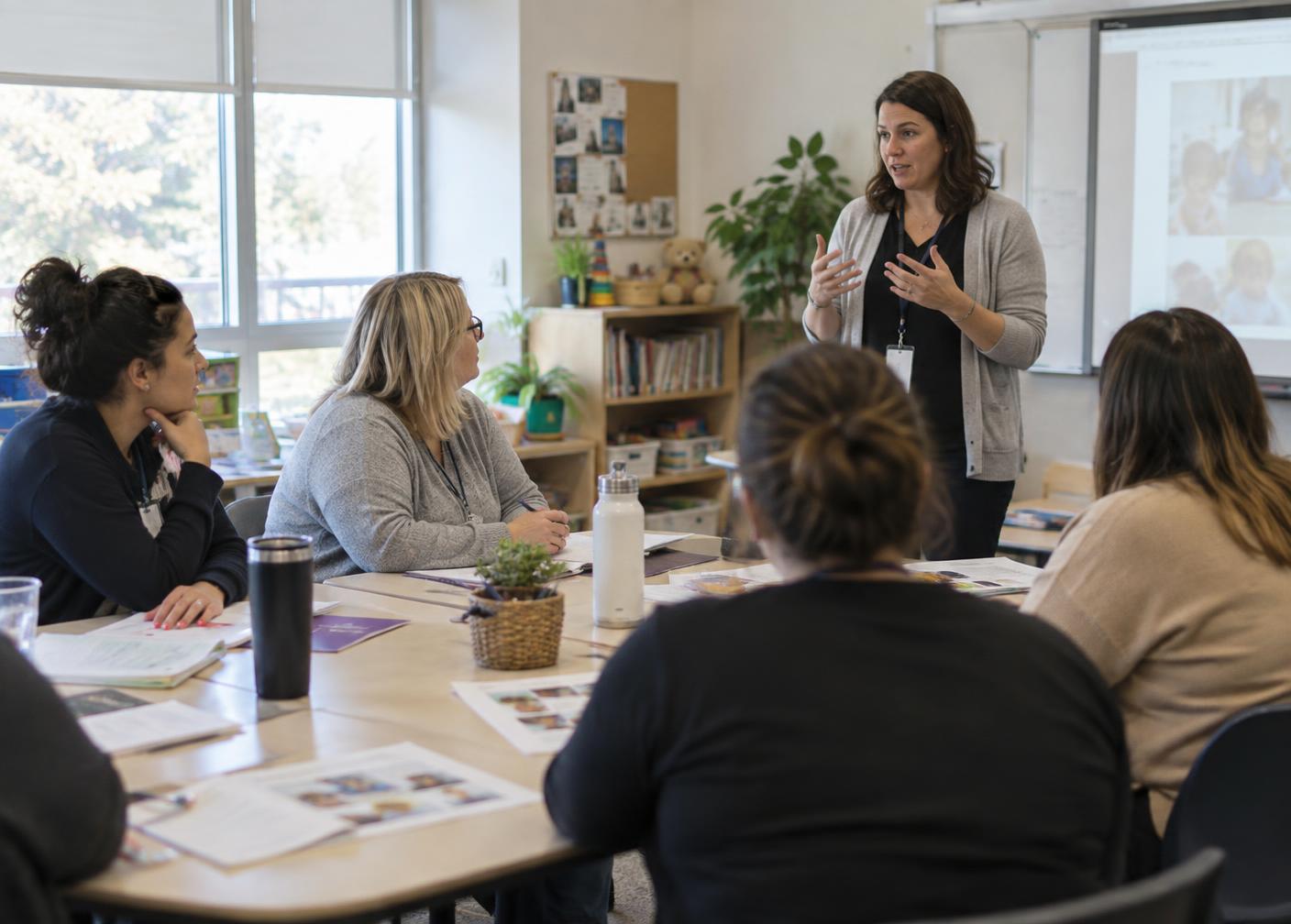 Educators taking part in a professional development workshop